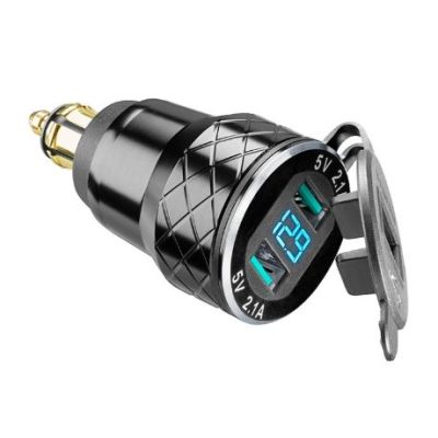 Töltőadapter Interphone 12V-ra 2x USB (A+A) mini aljzatra (2x 2100 mA)