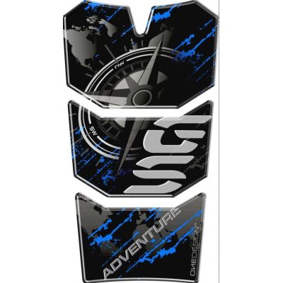 Tankpad com design GS para o tanque da R1250GS/A 2018-2024, R1200GS/A LC 2013-2018, R1200GS/A 2004-2023, preto e azul