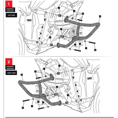 Untere Sturzbügel Puig für BMW R1300GS 2023+, schwarz