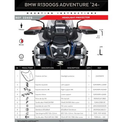 Scheinwerferschutz Puig für BMW R1300GS Adventure 2024+