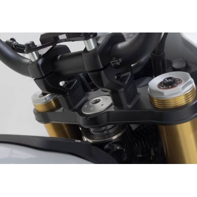 SW-Motech handlebar risers increase by 30mm upward for R1300GS/A 2023+, silver