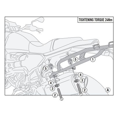 Piastra metallica con portapacchi per topcase Kappa/Givi per BMW F900GS 2023+, nera