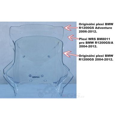Plexi WRS 42cm, čiré, pro R1200GS/A 2004-2012