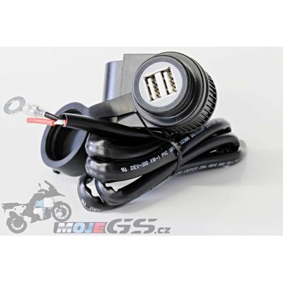 Zásuvka 2xUSB na řidítka, vodotěsná