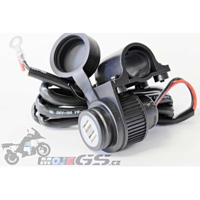 Zásuvka 2xUSB na řidítka, vodotěsná