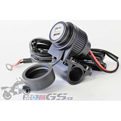 Zásuvka 2xUSB na řidítka, vodotěsná