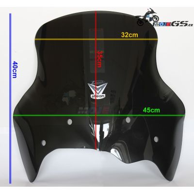 Sportovní plexi ZTechnik V-Stream 35cm pro BMW F700GS, tmavě kouřové