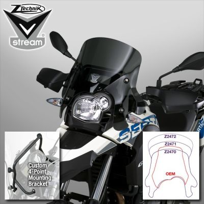 Plexi Ztechnik 28cm, tm. kouřové pro BMW G650GS