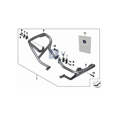 Originální spodní nerezové padací rámy pro BMW R1200GS LC 2013-2018