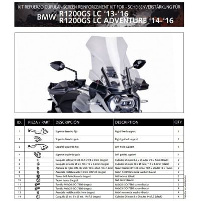 Antivibrační výztuha plexi Puig pro BMW R1250GS/A 2018+, R1200GS/A LC 2013-2018