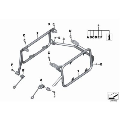 Nosiče originálních bočních ALU kufrů pro BMW R1250GS/A, R1200GS/A LC 2013-2018