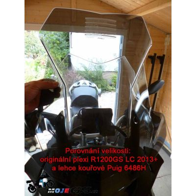 Plexi cestovní vysoké 51cm Puig pro BMW R1250GS/A, R1200GS/A LC 2013-2018, lehce kouřové