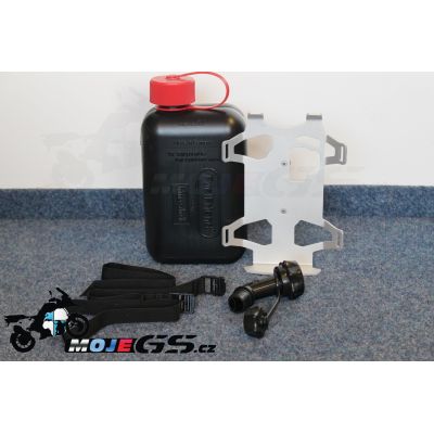 Plastový kanystr 2 litry včetně držáku na kufr