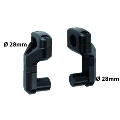 Variabilní zvýšení (50-60mm) a nastavení řidítek o průměru 28mm, černé