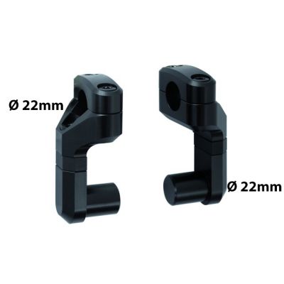 Variabilní zvýšení (50-60mm) a nastavení řidítek o průměru 22mm, černé