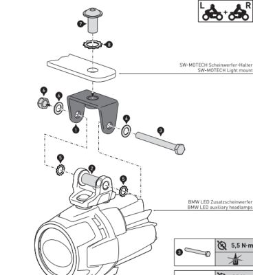 Držáky originálních světel BMW