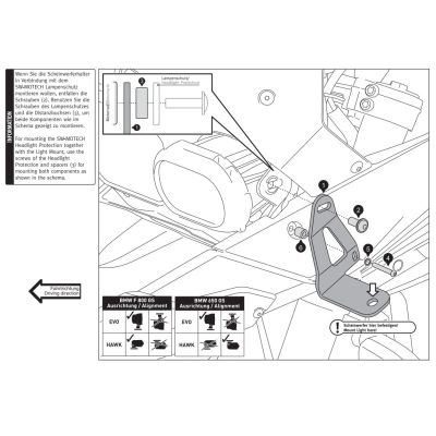 Držák přídavných světel pro F800GS 2008-2012, F650GS 2008-2012