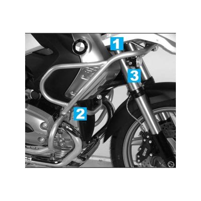 Horní padací rám Krauser/Hepco Becker pro R1200GS 2008-2012, stříbrný