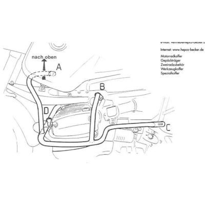Spodní padací rám Hepco Becker pro R1150GS, R850GS, černý