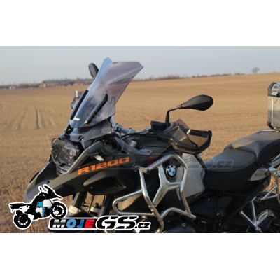 Sportovní plexi WRS 43cm pro BMW R1250GS/A, R1200GS/A LC 2013-2018, tmavě kouřové