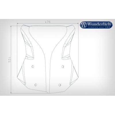 Plexi Wunderlich ERGO Marathon II, 53cm pro BMW R1250GS/A, R1200GS/A LC 2013-2018, čiré