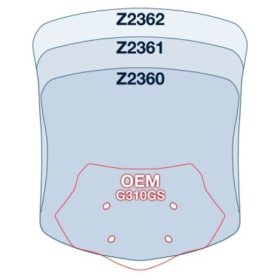 Cestovní plexi ZTechnik VStream 43cm pro BMW G310GS, lehce kouřové