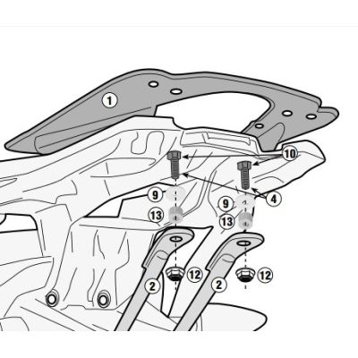 Kovová plotna pod topcase Kappa/Givi pro BMW G310GS