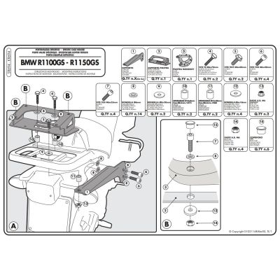 Plotna pod topcase Kappa/Givi pro BMW R1150GS, R1100GS