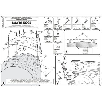 Kovová plotna pod topcase Kappa/Givi pro BMW R1200GS 2004-2012