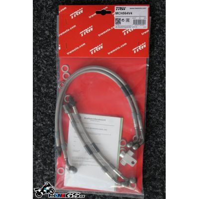 Oplétané pancéřové brzdové hadice TRW Lucas předních brzd pro BMW R1150GS 1999-2001