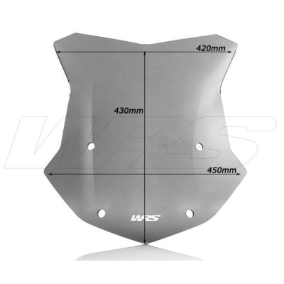 Sportovní plexi WRS 43cm pro BMW R1250GS/A, R1200GS/A LC 2013-2018, tmavě kouřové