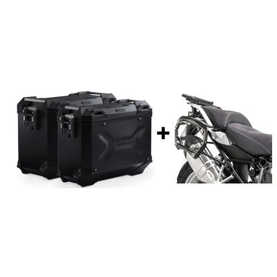 ALU boční kufry SW-Motech Trax Adventure + nosiče pro R1250GS/A, R1200GS/A LC 2013-2018, černé