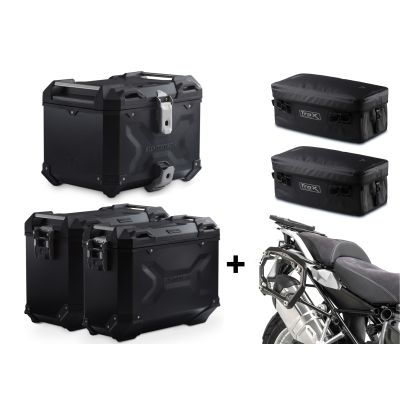 3x ALU kufry SW-Motech Trax Adventure + tašky + nosiče pro R1250GS, R1200GS LC 2013-2018, černé