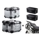 3x ALU kufry SW-Motech Trax Adventure + tašky + nosiče pro R1250GS, R1200GS LC 2013-2018, stříbrné