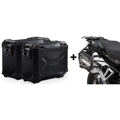 ALU boční kufry SW-Motech Trax Adventure + nosiče pro F850GS, F750GS, černé