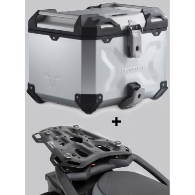 ALU topcase SW-Motech Trax Adventure 38l + plotna pro F850GS, F750GS, stříbrný