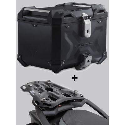 ALU topcase SW-Motech Trax Adventure 38l + plotna pro F850GS, F750GS, stříbrný
