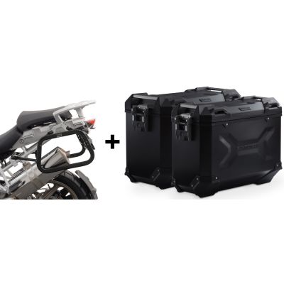 ALU boční kufry SW-Motech Trax Adventure + nosiče pro R1200GS/A 2004-2012, černé