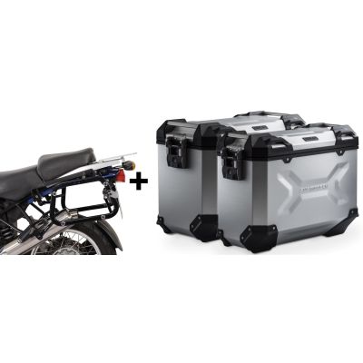 ALU boční kufry SW-Motech Trax Adventure + nosiče pro R1150GS/A, R1100GS, stříbrné