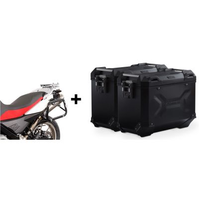 ALU velké boční kufry SW-Motech Trax Adventure + nosiče pro F650GS/Dakar, G650GS, černé