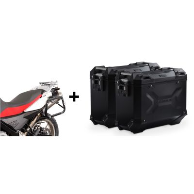 ALU malé boční kufry SW-Motech Trax Adventure + nosiče pro F650GS/Dakar, G650GS, černé